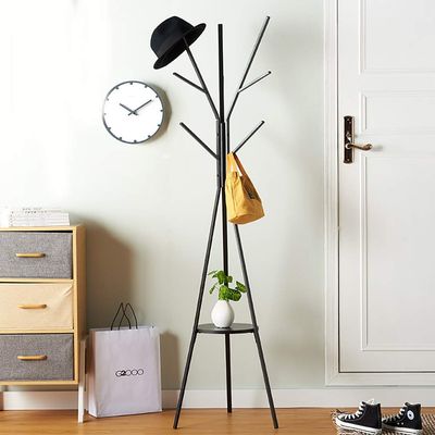 Panet coat rack Floor free standing coat rack Hall coat rack wrought iron living room coat rack (Color : A)
