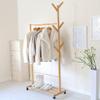 Panet coat rack Natural bamboo coat rack creative living room hanger free standing clothes shelf bedroom mobile storage rack (Size : 70cm) view 3