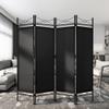 4 Panel Indoor Room Divider 63 Inch Tall Steel Frame,Portable Folding Partition Privacy Room for Living Room Bedroom Home Office,Black view 1