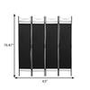4 Panel Indoor Room Divider 63 Inch Tall Steel Frame,Portable Folding Partition Privacy Room for Living Room Bedroom Home Office,Black view 4