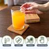 BambooMN Heavy Duty Bamboo Coasters - 3.75" x 3.75" - Square - 100 Piece Coaster Set view 3