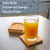 BambooMN Heavy Duty Bamboo Coasters - 3.75" x 3.75" - Square - 100 Piece Coaster Set view 4