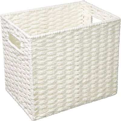 Chidorisangyou Basket, White, 7.1 x 10.2 x 7.9 inches (18 x 26 x 20 cm)