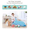 Aubliss Stuffed Animal Storage Bean Bag Chairs Cover, 50"x 35" Extra Large Bean Bags Chair for Kids & Adults, Beanbag Toy Storage for Boys Girls - Premium Cotton Canvas Blue Stripe view 2
