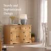 Furniture Dash Solid Wood Storage Cabinet 51.9" W, 16.9" D, 31.7" H - Sideboard Buffet with 3 Doors & 2 Drawers, Ideal for Living Room, Kitchen, Dining Room & Hallway - Antique Brown view 3