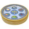 Gift Boutique Passover Seder Plate 9 Inch Disposable Pesach Dinner Plates Jewish Holiday Tableware Blue Gold Traditional Seder Serving Plate Party Supplies view 2