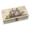 Schooner Bay Co. Whale and Ship Vintage Scrimshaw Bone Box Antique Vintage Style Nautical Ship Sailing Boat 6-1/4 Hinged Lid for Jewelry Trinket view 1