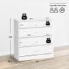 Prepac Astrid Simplistic 4-Drawer Dresser for Bedroom, Functional Chest of Drawers with Acrylic Knobs 18.25" D x 30" W x 34" H, White, WDBR-0401-1-V view 3