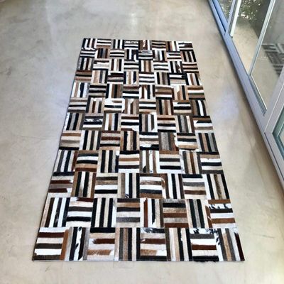 New Cowhide Rug Leather.Animal Skin Patchwork Area Carpet- cod 2004 (4 x 6)
