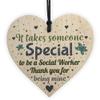 RED OCEAN Social Worker Gift Card Thank You Gifts Wooden Heart Novelty Birthday Christmas Keepsake view 1