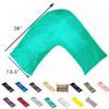 TAOSON Silky Soft Satin Soild Envelope Style V Shaped/Tri/Boomerang Pillow Cover Pillowcase Pillow Protector Cushion Cover Non Zippered Only Cover No Insert (Navy Blue/Dark Blue) view 3