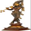 Exotic India Krishna Playing on Flute - Brass Statue - Color Amazing Double Chola Color view 2