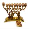 Ayuni Gifts of the World Chanukah Menorah with Removable Dreidel Enamel Hand Painted Enamel on Pewter (Copper/Mauve) view 2
