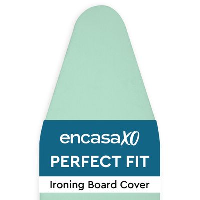 Encasa XO Ironing Board Cover and Pad 49"x18" - 4mm Felt Wide Iron Board Cover with Padding - Heat Resistant, Stain-Safe Dye, Non Slip Elastic Bungee Cord Tightening Iron Table Cover Mint Green