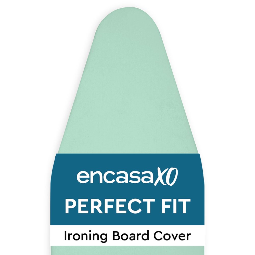 Encasa XO Ironing Board Cover and Pad 49"x18" - 4mm Felt Wide Iron Board Cover with Padding - Heat Resistant, Stain-Safe Dye, Non Slip Elastic Bungee Cord Tightening Iron Table Cover Mint Green