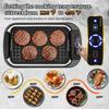 Indoor Smokeless Grill, Techwood 1500W Electric Indoor Grill with Tempered Glass Lid, Portable Non-stick BBQ Korean, Turbo Smoke Extractor Technology, Drip Tray& Double Removable Plate, Black view 3