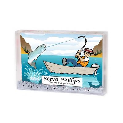 PrintedPerfection.com Personalized Fishing - Male Snow Globe Frame Gift
