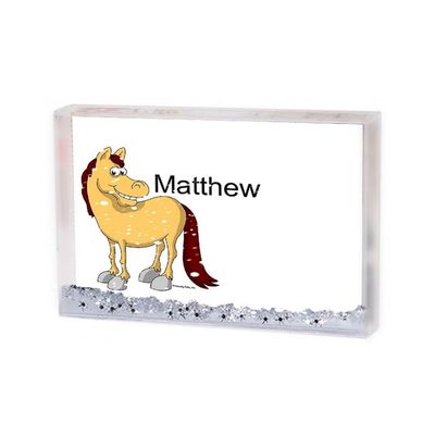 PrintedPerfection.com Personalized Pony Snow Globe Frame Gift
