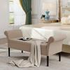 Awonde Storage Ottoman Bench with Arms Linen Upholstered Tufted Storage Benches for Bedroom Entryway Living Room Tan view 1
