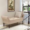 Awonde Storage Ottoman Bench with Arms Linen Upholstered Tufted Storage Benches for Bedroom Entryway Living Room Tan view 3