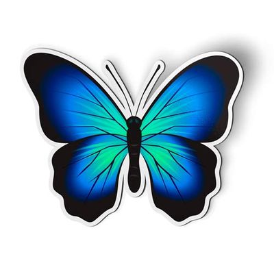 Blue Butterfly Beautiful - Magnet - Car Fridge Locker - 5.5"