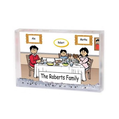 PrintedPerfection.com Personalized Family Dinner - 1 boy Snow Globe Frame Gift