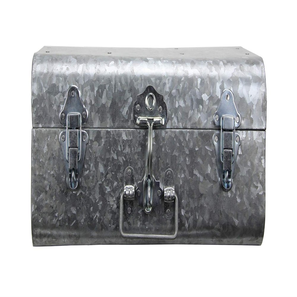 Habitat Dcor Hillard Medium Galvanized Silver Case Alternative Decor, Metallic