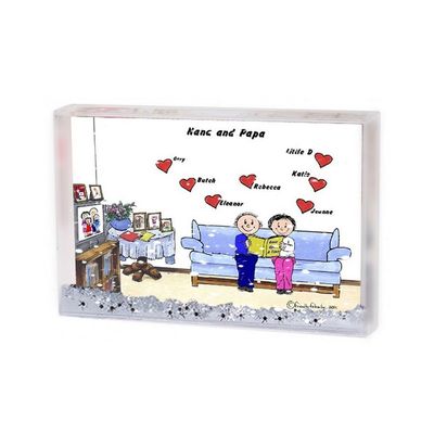 PrintedPerfection.com Personalized Grandma & Grandpa, 7 Hearts Snow Globe Frame Gift