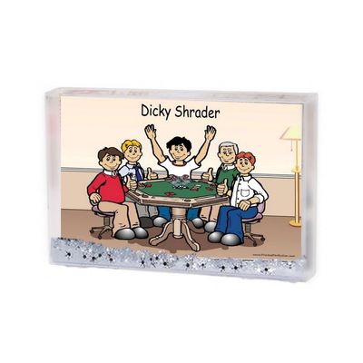 PrintedPerfection.com Personalized Poker Player Male Snow Globe Frame Gift