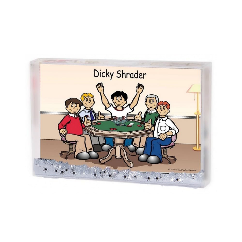 PrintedPerfection.com Personalized Poker Player Male Snow Globe Frame Gift