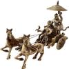 eSplanade Brass Krishna Arjuna Rath Chariot Horses Showpiece | Home Decor | Krishna Arjun Updesh | Gita Saransh (2 Horse Rath) view 1