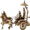 eSplanade Brass Krishna Arjuna Rath Chariot Horses Showpiece | Home Decor | Krishna Arjun Updesh | Gita Saransh (2 Horse Rath) view 2