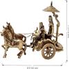 eSplanade Brass Krishna Arjuna Rath Chariot Horses Showpiece | Home Decor | Krishna Arjun Updesh | Gita Saransh (2 Horse Rath) view 3