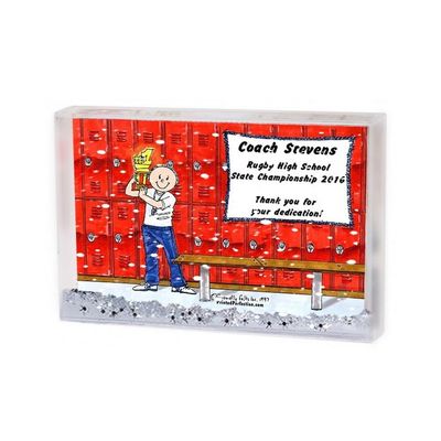 PrintedPerfection.com Personalized Coach - Male Snow Globe Frame Gift