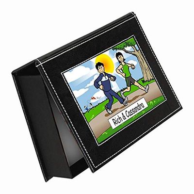 PrintedPerfection.com Personalized Name That Toon Jogger Couple Memory, Keepsake Box