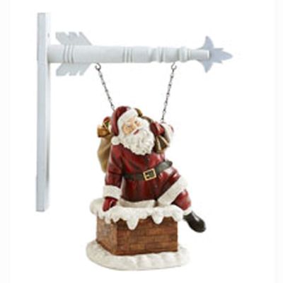 11.5 Inch Resin Santa Climbing in Chimney Arrow Replacement, Multicolor