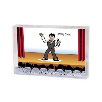 PrintedPerfection.com Personalized Singer - Male Snow Globe Frame Gift