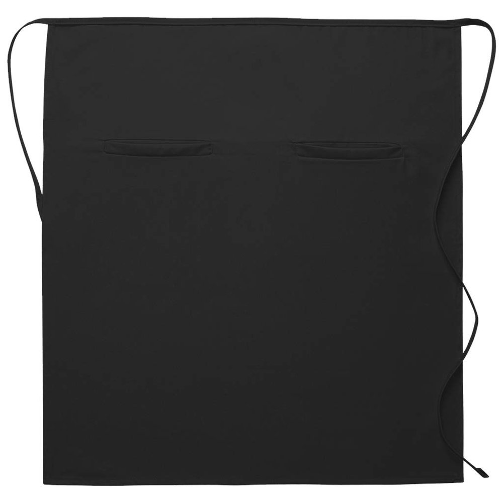 DayStar Apparel 120-2I Double Inset Pocket Full Bistro Apron, Black