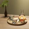 ADERIA Tsugaru Vidro Sake Carafe set 12.2 fl oz (365 ml), Glass/Approx. Cup : 2.87 fl oz (85 ml) Carafe : 12.34 fl oz (365ml), Made in Japan (Rainbow) view 2