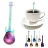 COMIART 4.7-Inch 18/10 Stainless Steel Guitar Mixing Stirring Coffee Tea Spoons - Healthy,Elegant,Mutifunctional for Cafe Latte,Espresso,Hot Chocolate,Hot Drinks,Cocktail,Dessert - Blue - Pack of 4 view 4