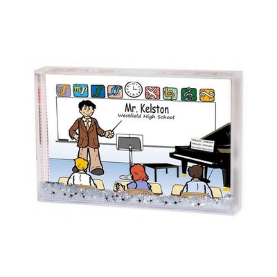 Personalized Teacher, Music - Male Snow Globe Frame Gift