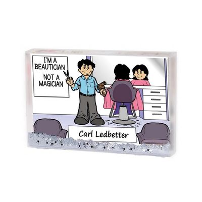 PrintedPerfection.com Personalized Hairdresser - Male Snow Globe Frame Gift