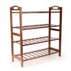 BambooMN 4-Tier Bamboo Wood Shoe Rack, for Entryway or Doorway - Brown Finish - 2 Racks view 2