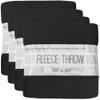 (24 Pack) Bulk Fleece 50x60 Throw Blankets for Wedding Favors, Homeless Women, Men, Homes, Bed, Sofa, Couch, Office, Pet Blankets, Travel | Soft Warm Lightweight Throw Blankets in Bulk (Black) view 1
