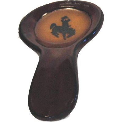 ALWAYS AZUL POTTERY 9.5 Inch Long Spoon Rest in Bucking Bronco Design and Real Red Glaze - Handmade Pottery Cookware Accessories - Kitchen Countertop Holder for Giant Spatula, Ladle & More
