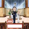 PrintedPerfection.com Personalized Communion, Boy - Female Priest Snow Globe Frame Gift view 3