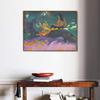 INVIN ART Framed Canvas Giclee Print Art Fatata te Miti (by Sea) by Paul Gauguin Wall Art Living Room Home Office Decorations(Wood Color Slim Frame,20"x24") view 3