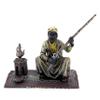 Kunst & Ambiente - Vienna Bronze Arab Figurine - Arabian Warrior on Carpet - Bergmann - Carpet Bronze - Orient Sculpture for Sale - Stamped - Hand-Painted Statue view 1