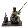 Kunst & Ambiente - Vienna Bronze Arab Figurine - Arabian Warrior on Carpet - Bergmann - Carpet Bronze - Orient Sculpture for Sale - Stamped - Hand-Painted Statue view 2