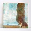 INVIN ART Framed Canvas Giclee Print Art Series#76 by Gustav Klimt Wall Art Living Room Home Office Decorations(Wood Color Slim Frame,24"x24") view 1